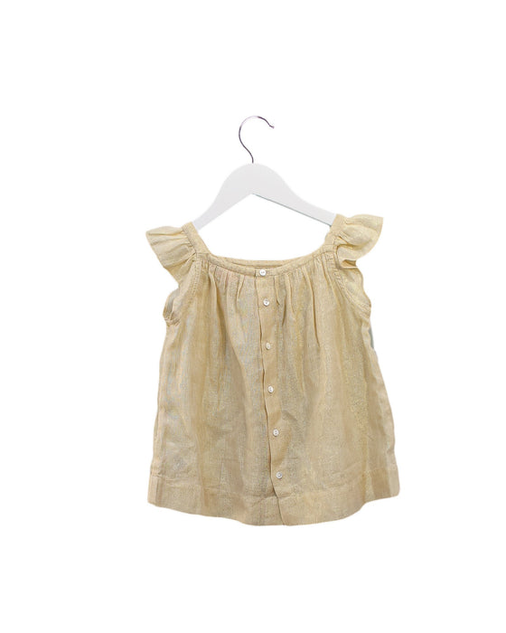 A Gold Short Sleeve Tops from Bonpoint in size 4T for girl. (Back View)