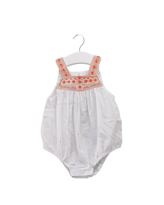 A White Sleeveless Rompers from Kidsagogo in size 0-3M for girl. (Front View)