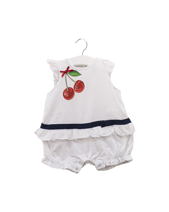 A White Rompers from Monnalisa in size 0-3M for girl. (Front View)