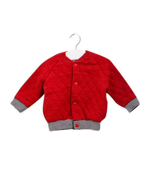 A Red Cardigans from Petit Bateau in size 3-6M for boy. (Front View)