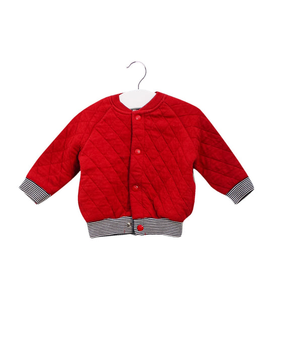 A Red Cardigans from Petit Bateau in size 3-6M for boy. (Front View)