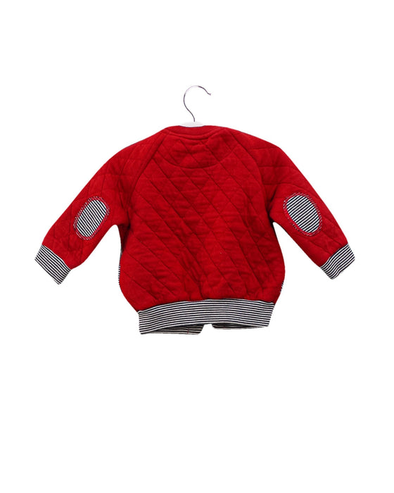 A Red Cardigans from Petit Bateau in size 3-6M for boy. (Back View)
