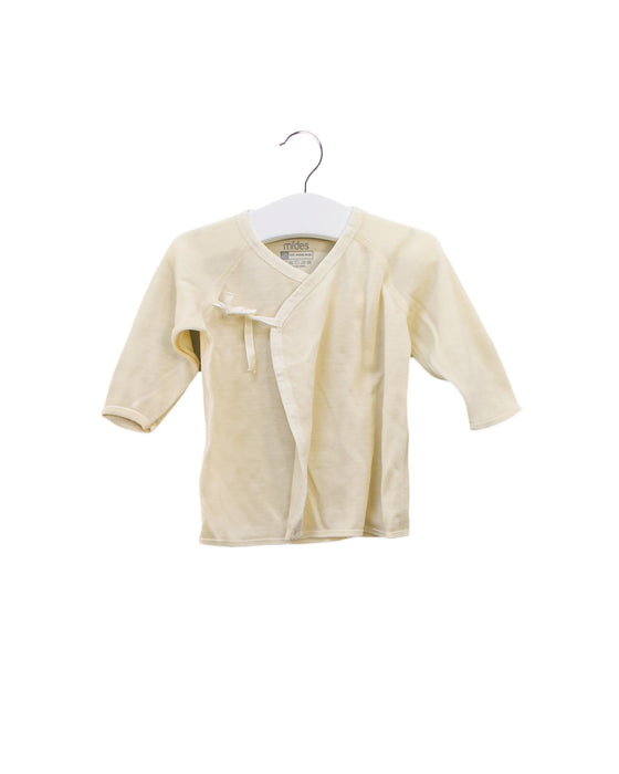 A Yellow Long Sleeve Tops from Mides in size 0-3M for neutral. (Front View)