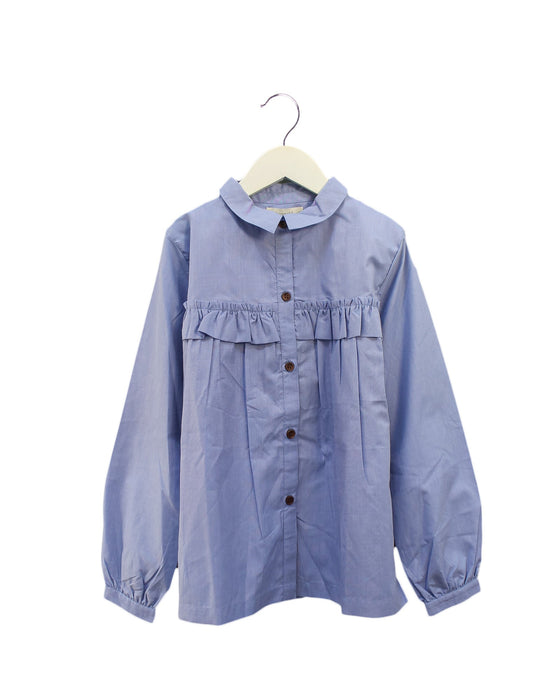 A Blue Long Sleeve Tops from Bonnet à Pompon in size 10Y for girl. (Front View)