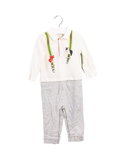 A Ivory Long Sleeve Jumpsuits from Kingkow in size 6-12M for boy. (Front View)