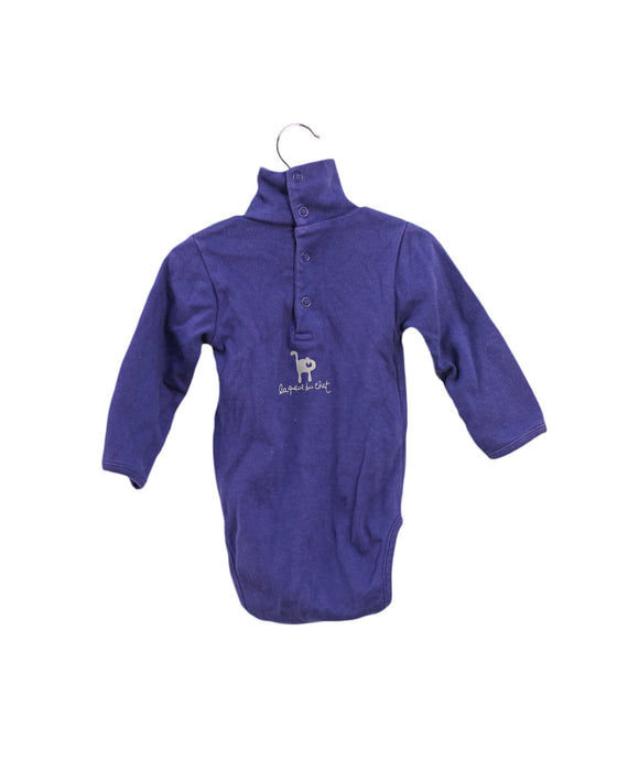 A Navy Long Sleeve Bodysuits from La Queue du Chat in size 3-6M for boy. (Back View)