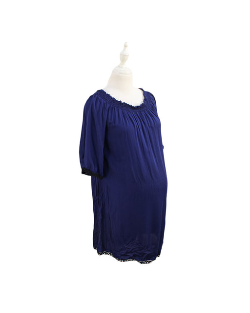 A Navy Short Sleeve Dresses from Mayarya in size XS for maternity. (Front View)