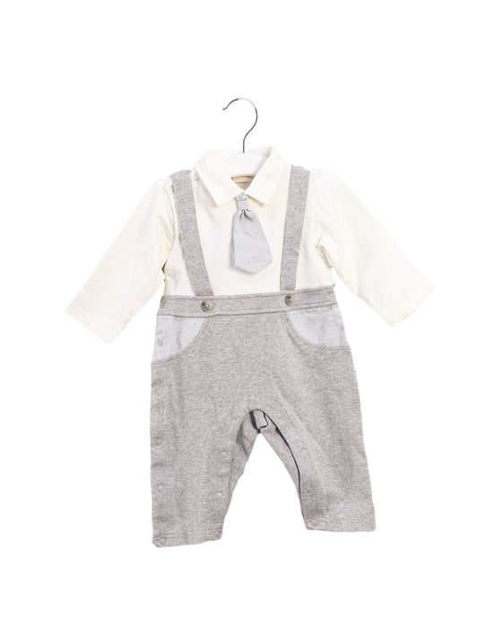 A White Long Sleeve Jumpsuits from Chickeeduck in size 6-12M for boy. (Front View)