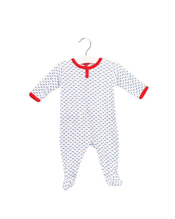 A Blue Long Sleeve Jumpsuits from Petit Bateau in size 0-3M for boy. (Front View)