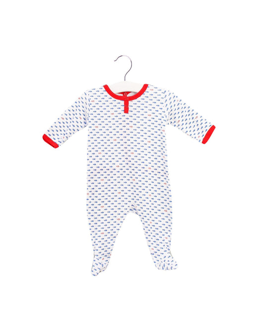 A Blue Long Sleeve Jumpsuits from Petit Bateau in size 0-3M for boy. (Front View)