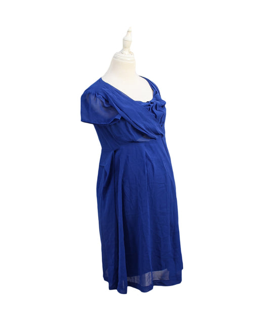 A Blue Sleeveless Dresses from Seraphine in size S for maternity. (Front View)