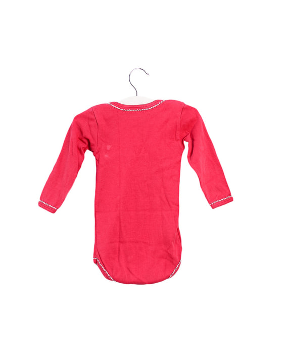 A Pink Long Sleeve Bodysuits from Petit Bateau in size 6-12M for girl. (Back View)