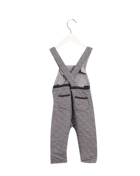 A Grey Long Overalls from Petit Bateau in size 6-12M for boy. (Back View)