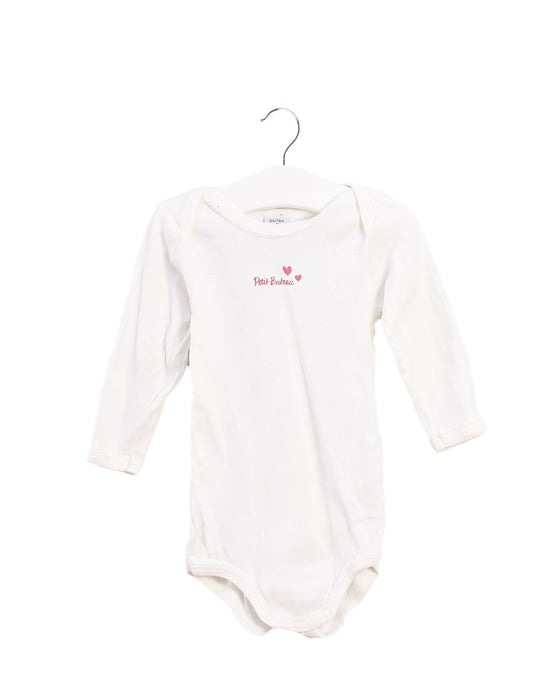 A White Long Sleeve Bodysuits from Petit Bateau in size 6-12M for boy. (Front View)
