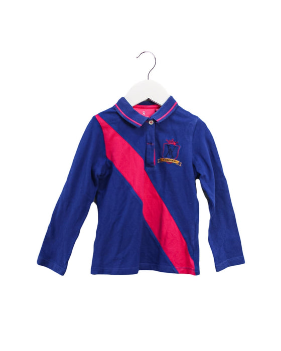 A Blue Long Sleeve Polos from Vicomte A. in size 4T for girl. (Front View)