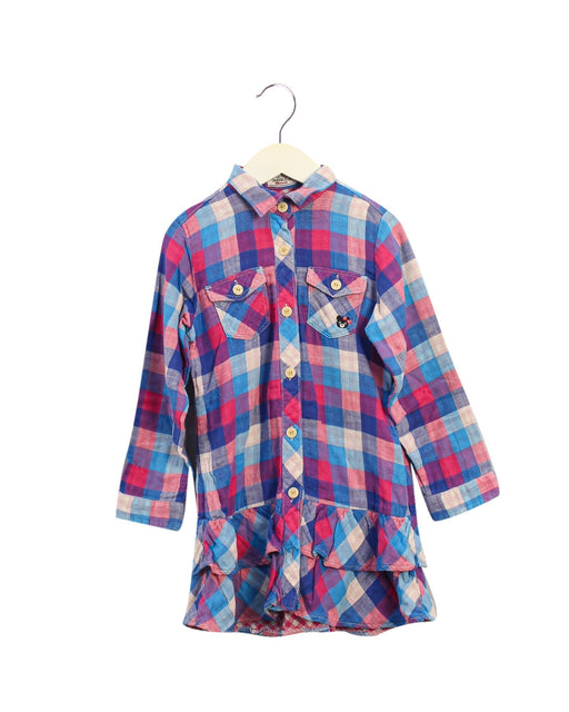 A Pink Long Sleeve Dresses from Miki House in size 4T for girl. (Front View)