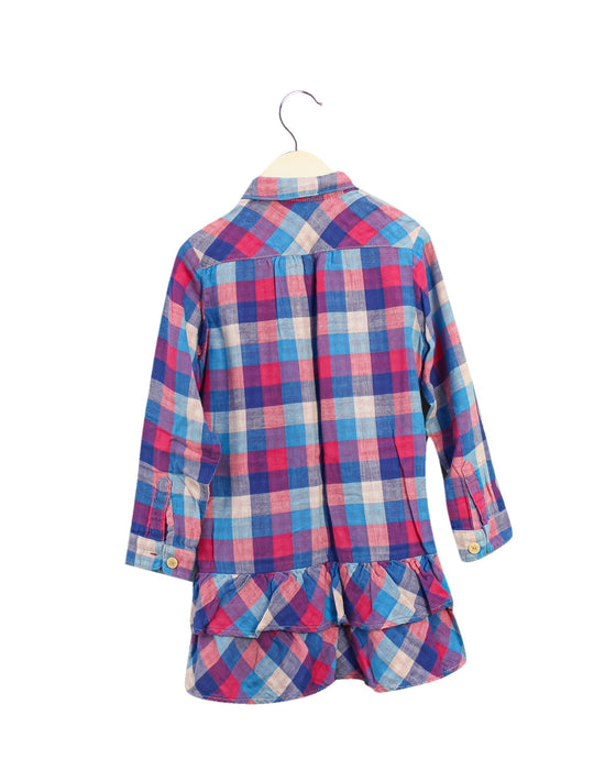 A Pink Long Sleeve Dresses from Miki House in size 4T for girl. (Back View)