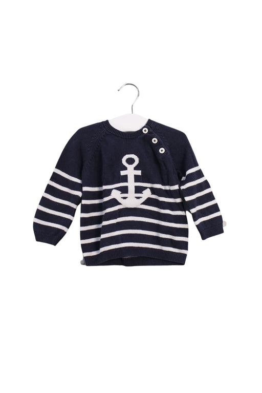 A Navy Knit Sweaters from Petit Bateau in size 6-12M for boy. (Front View)