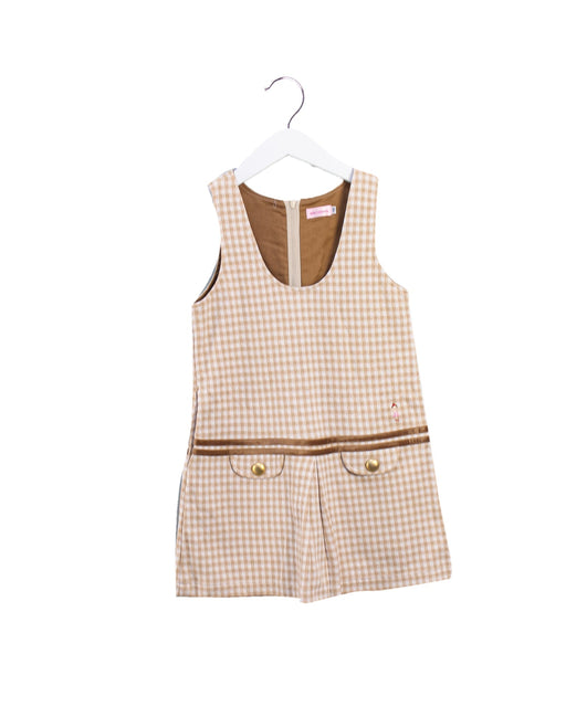 A Brown Sleeveless Dresses from Miki House in size 4T for girl. (Front View)