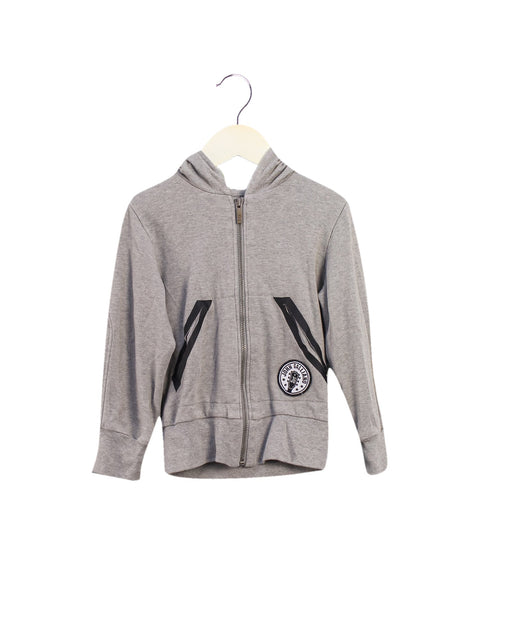 A Grey Zippered Sweatshirts from John Galliano in size 4T for boy. (Front View)