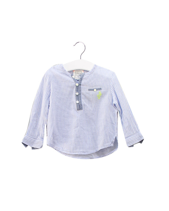 A Blue Long Sleeve Tops from Bonheur du Jour in size 6-12M for boy. (Front View)