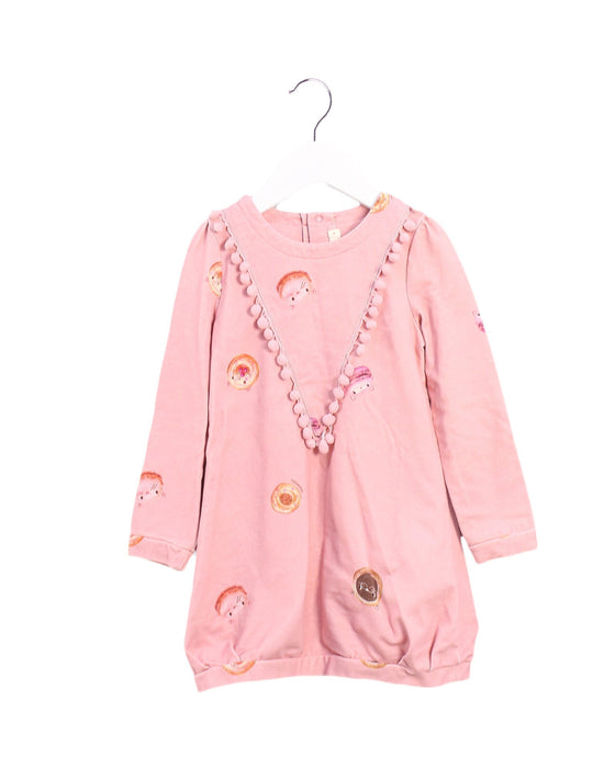 A Pink Sweater Dresses from Momonittu in size 4T for girl. (Front View)