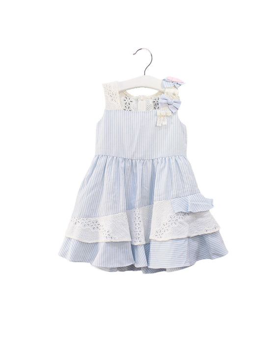 A Blue Sleeveless Dresses from Nicholas & Bears in size 6-12M for girl. (Front View)