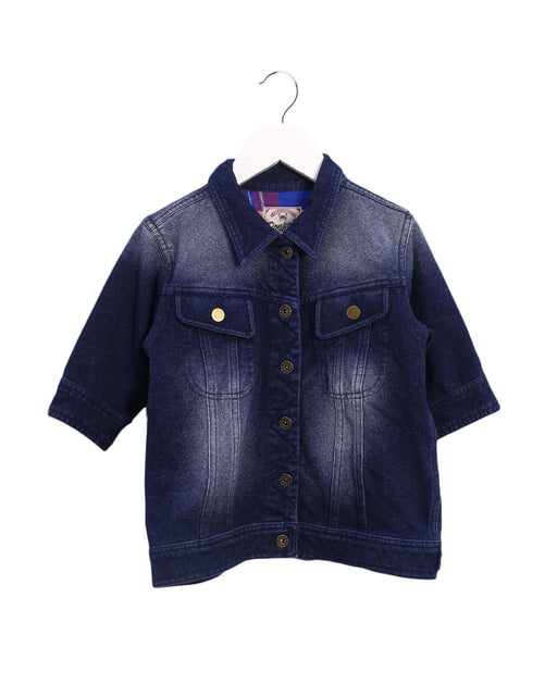 A Blue Lightweight Jackets from As Know As Ponpoko in size 2T for neutral. (Front View)