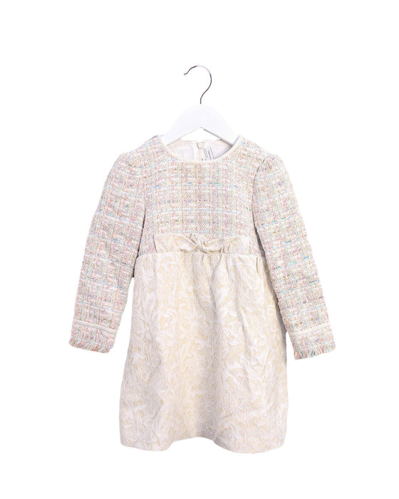 A Ivory Long Sleeve Dresses from Gannino d'Angelo in size 4T for girl. (Front View)