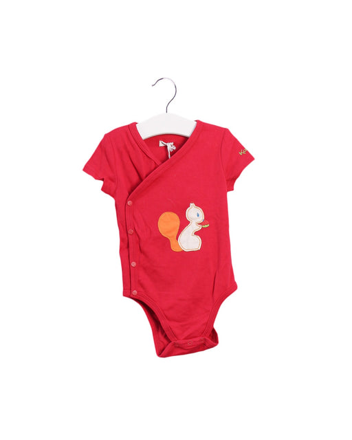 A Red Short Sleeve Bodysuits from Kaloo in size 6-12M for neutral. (Front View)