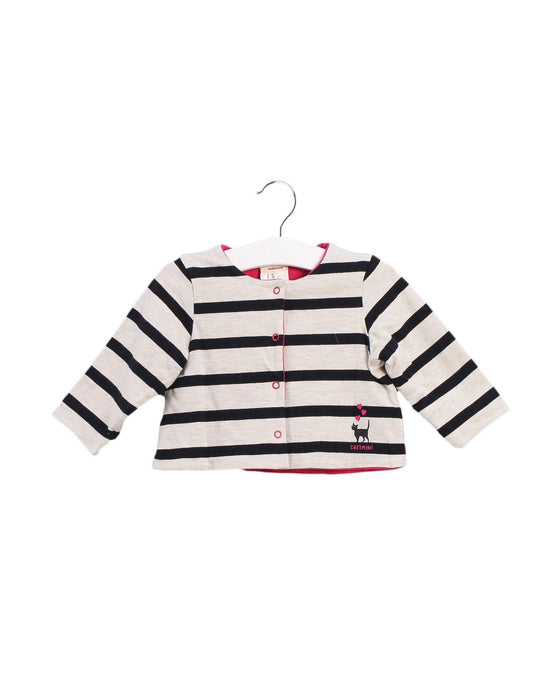A Grey Cardigans from Catimini in size 3-6M for girl. (Front View)