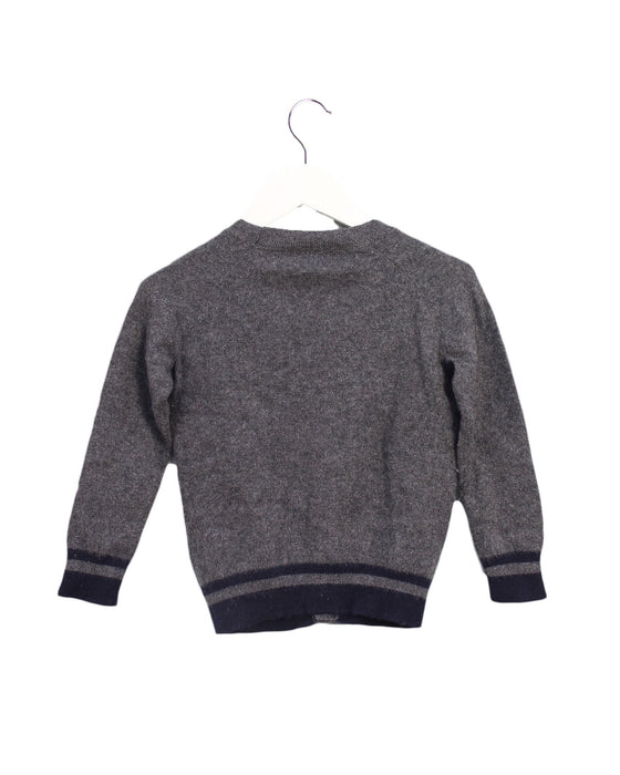 A Grey Cardigans from Bonpoint in size 4T for boy. (Back View)