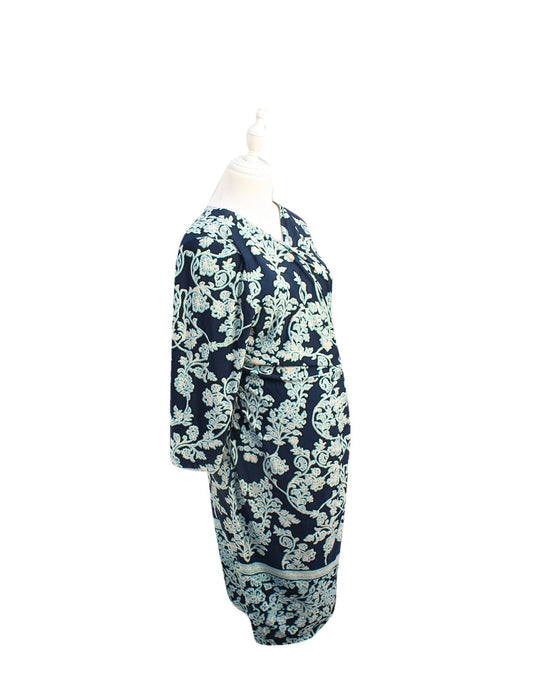 A Blue Long Sleeve Dresses from A Pea in the Pod in size M for maternity. (Front View)