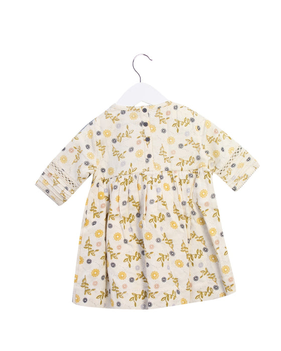A Ivory Short Sleeve Dresses from Velveteen in size 6-12M for girl. (Back View)
