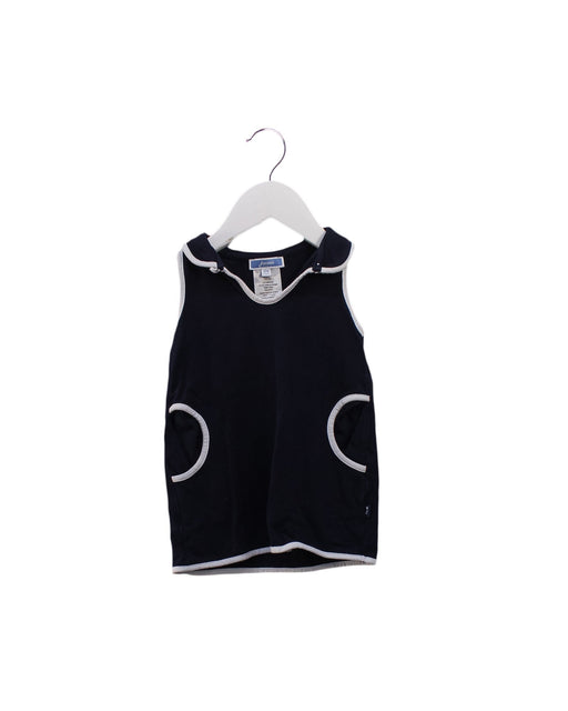A Navy Sleeveless Tops from Jacadi in size 6-12M for girl. (Front View)