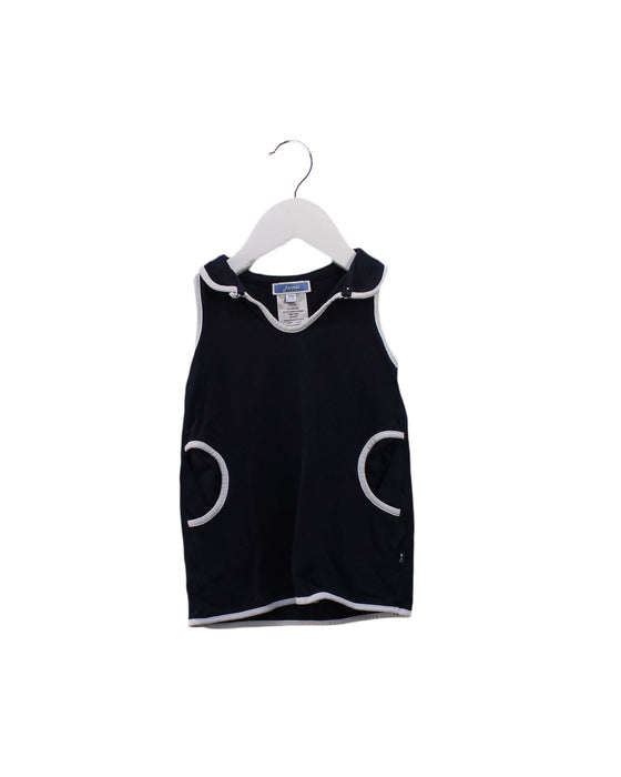 A Navy Sleeveless Tops from Jacadi in size 6-12M for girl. (Front View)