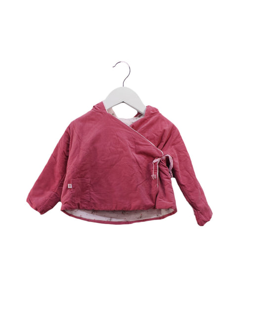 A Pink Lightweight Jackets from Petit Bateau in size 6-12M for girl. (Front View)