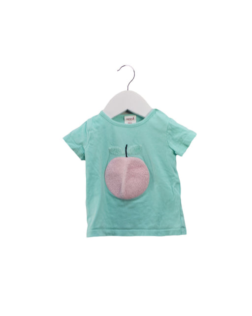 A Blue Short Sleeve T Shirts from Seed in size 0-3M for girl. (Front View)