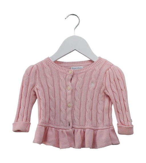 A Pink Cardigans from Ralph Lauren in size 3-6M for girl. (Front View)