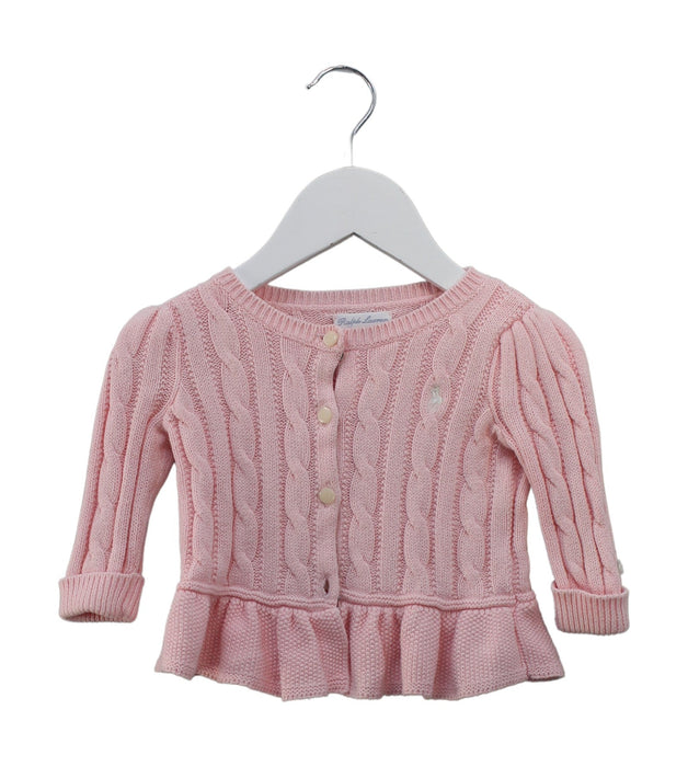 A Pink Cardigans from Ralph Lauren in size 3-6M for girl. (Front View)