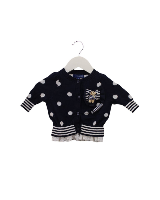 A Navy Cardigans from Nicholas & Bears in size 3-6M for girl. (Front View)