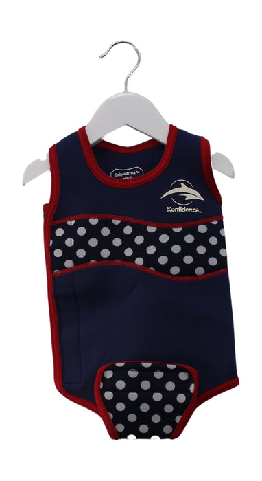 A Navy Wetsuits from Konfidence in size 6-12M for girl. (Front View)