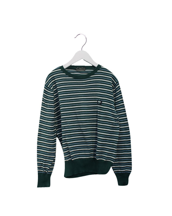 A Green Crewneck Sweatshirts from Fred Perry in size 8Y for girl. (Front View)