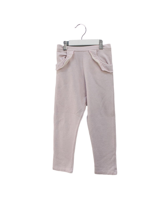 A Pink Sweatpants from Lili Gaufrette in size 4T for girl. (Front View)