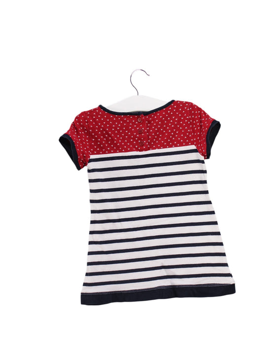 A Red Short Sleeve Dresses from Terre De Marins in size 2T for girl. (Back View)