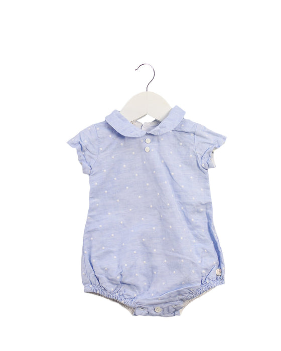 A Blue Short Sleeve Bodysuits from Paz Rodriguez in size 0-3M for girl. (Front View)