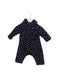 A Navy Long Sleeve Jumpsuits from Petit Bateau in size 0-3M for boy. (Front View)