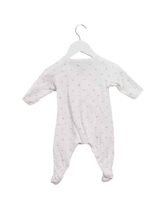A White Onesies from Petit Bateau in size 0-3M for boy. (Back View)