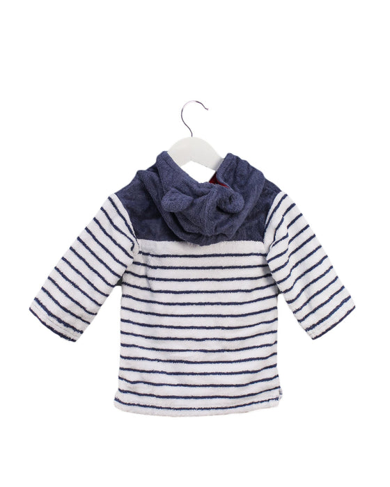 A White Hooded Sweatshirts from The Little White Company in size 6-12M for boy. (Back View)