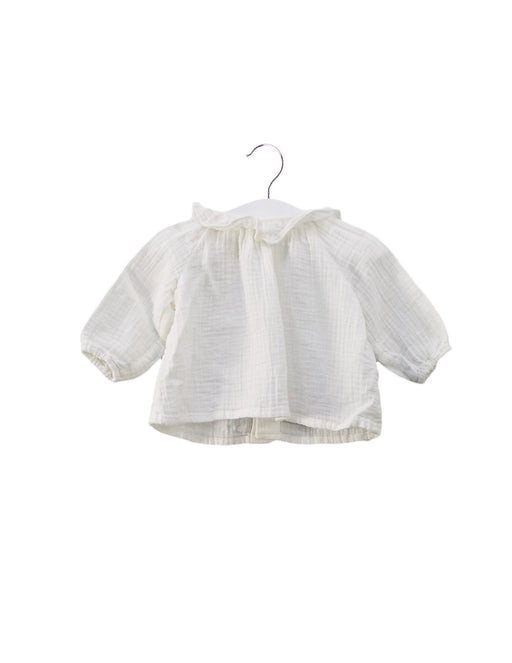 A White Long Sleeve Tops from Bonton in size 3T for girl. (Front View)